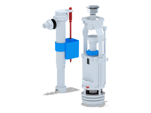 WC8010C Арматура АНИ Пласт бок.подводка, кнопка хром