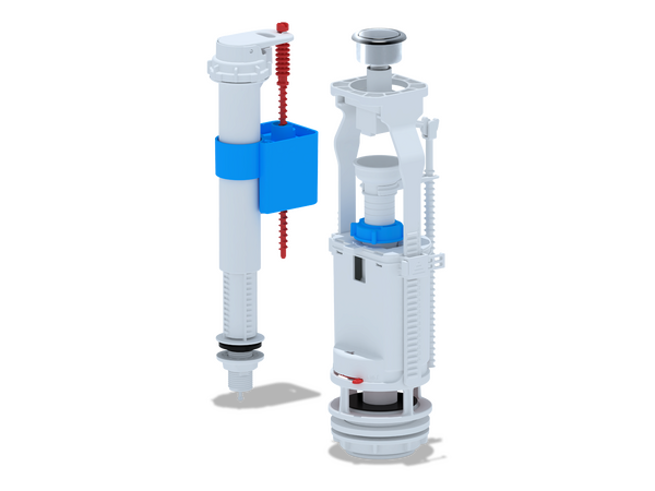 WC8510C Арматура АНИ Пласт ниж.подводка, кнопка хром