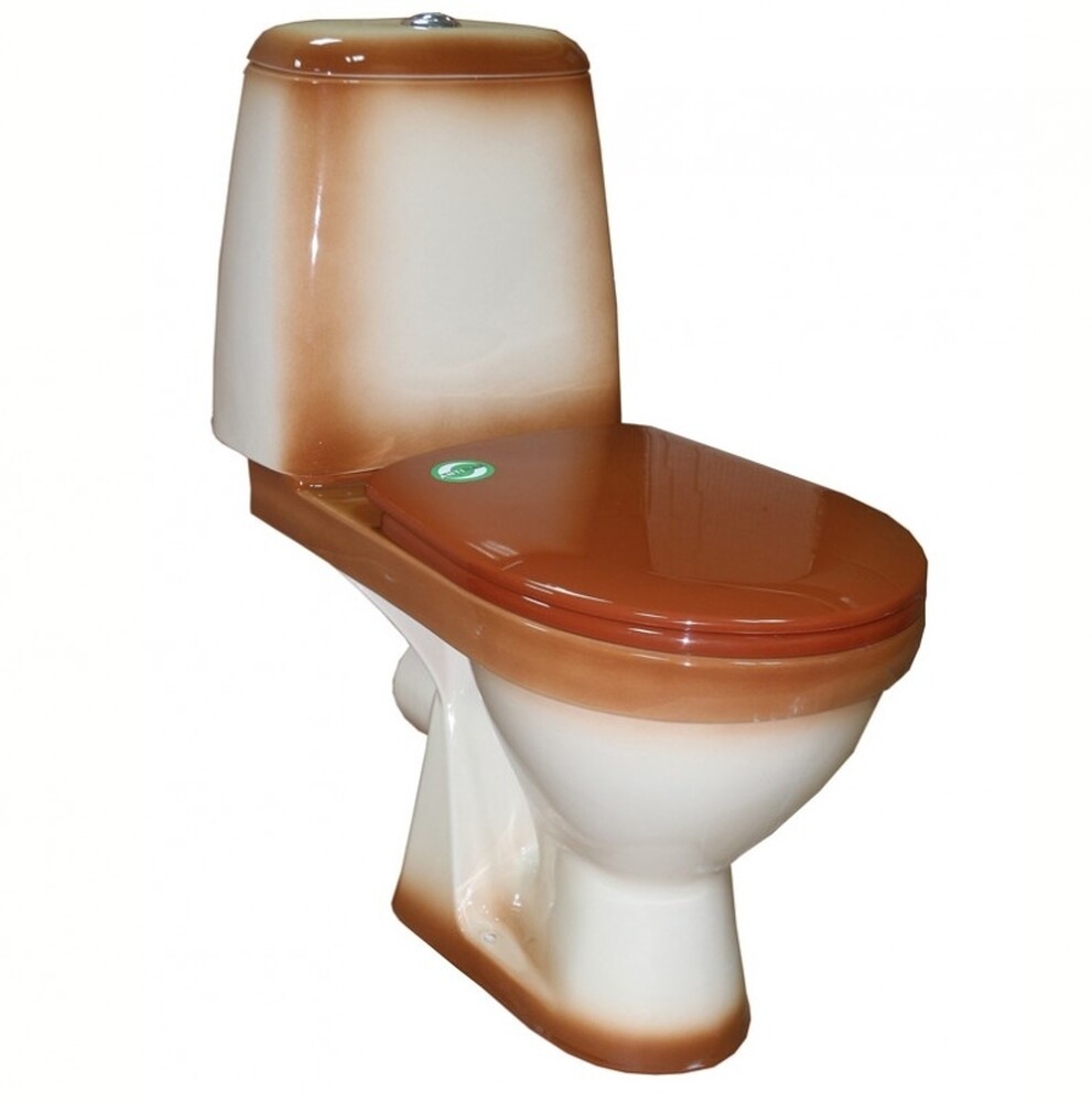 Унитаз-компакт Rosa "ПРЕМЬЕР" Коричневый, 2-х уровневая арматура, антивсплеск, прямой выпуск (г.Киров)