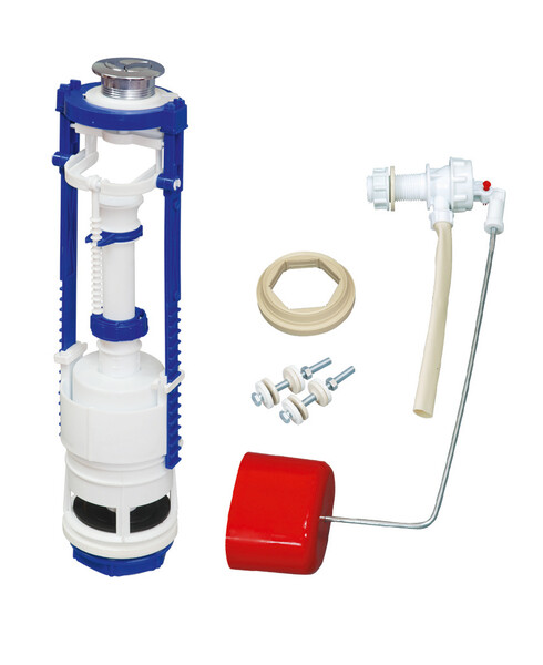 Арматура РБМ АС-10.1М боковая подводка, Кнопка металлизированная, 2-х уровневая, мембранный клапан