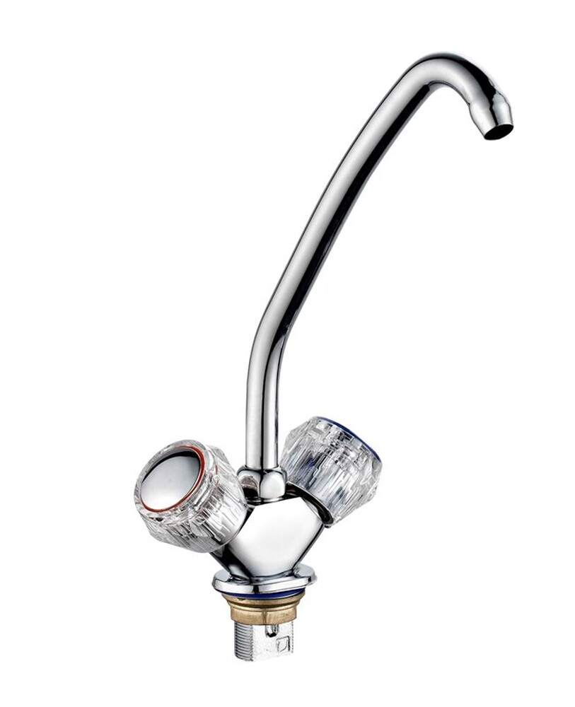 Смеситель Кухня 1/2 м/к на гайке ПСМ-117-К/65 Стекло СТАНДАРТ-Б тип См-МДЦБр