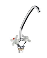 Смеситель Кухня 1/2 м/к на гайке ПСМ-117-К/99 пластик СТАНДАРТ-Б тип См-МДЦБр