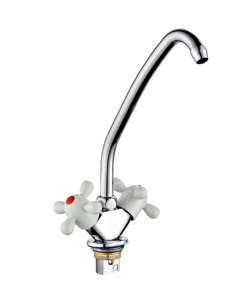 Смеситель Кухня 1/2 м/к на гайке ПСМ-117-К/99 пластик СТАНДАРТ-Б тип См-МДЦБр