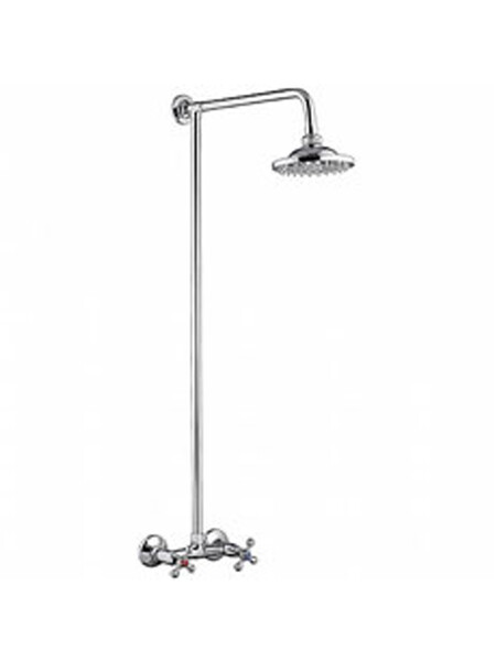 2408 Смеситель Ванна LEDEME с душевой стойкой 1/2 м/к Крест (2 части)