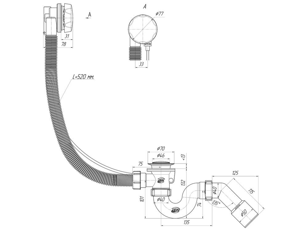 ЕМ411 Обвязка д/ванны АНИ Пласт 1 1/2*40 полуавтомат