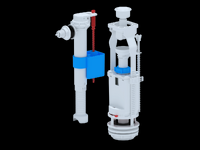 WC8010 Арматура АНИ Пласт бок.подводка, кнопка белая