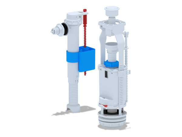 WC8010 Арматура АНИ Пласт бок.подводка, кнопка белая