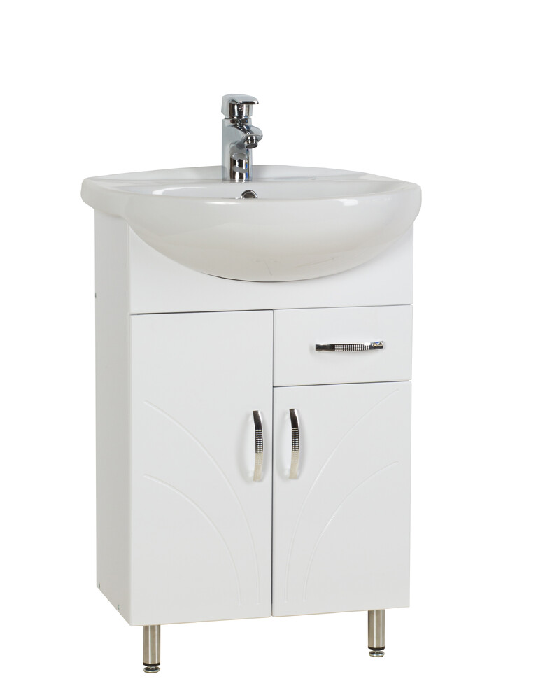 Подстолье SANTREK HOME "Венеция-55" (Белый) 1 ящик 2 двери под умывальник "Антик-55" 495х800х286