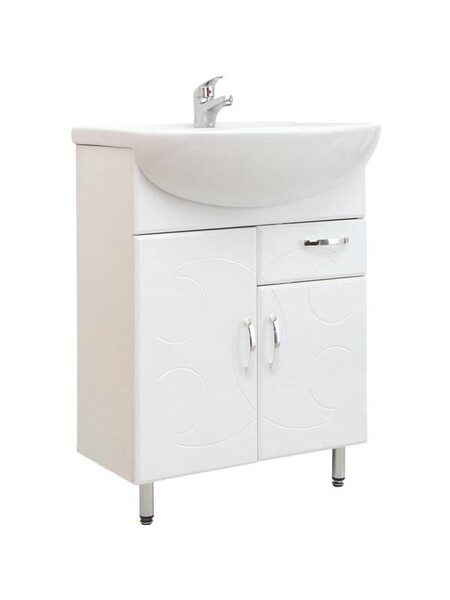 Подстолье SANTREK HOME "Турин-60" (Белый) 1 ящик 2 двери под умывальник "Селигер-60" 560х800х339