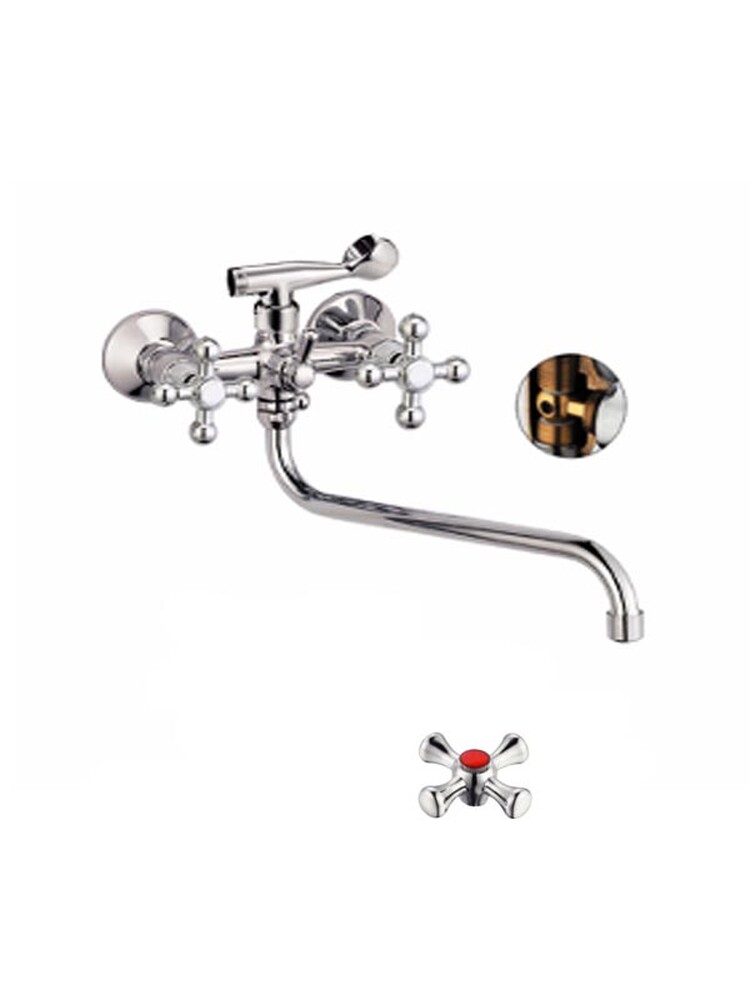 Смеситель Ванна Lemen 1/2 м/к Крест (LD 22465)