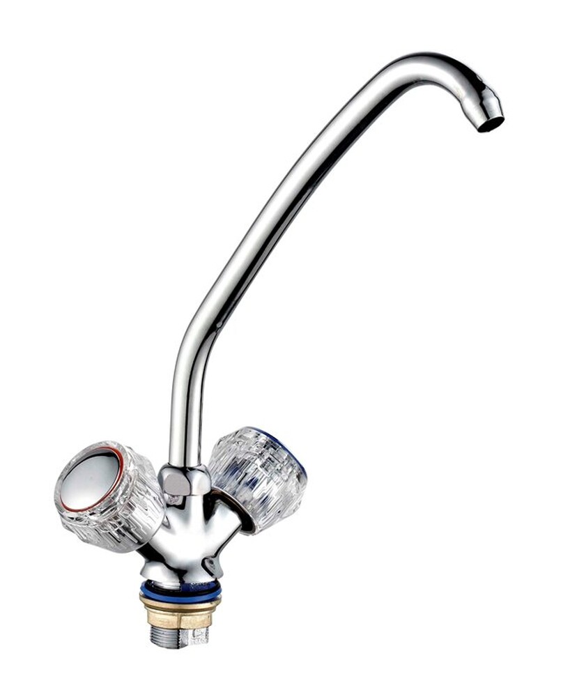 Смеситель Кухня 1/2 м/к на гайке ПСМ-120-К/65 Стекло СТАНДАРТ-Б тип См-МДЦБр