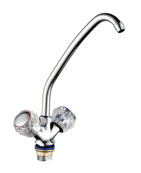 Смеситель Кухня 1/2 м/к на гайке ПСМ-120-К/65 Стекло СТАНДАРТ-Б тип См-МДЦБр