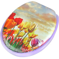 Сиденье д/унитаза мягкое с РИСУНКОМ (фиолетовое/сиреневое) 