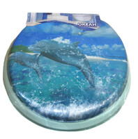 Сиденье д/унитаза мягкое с РИСУНКОМ (зелен/салат) 