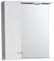 Зеркало-шкаф SANTREK HOME "Сонет-С 65" (Белый) с подсветкой Левый 605*700*185