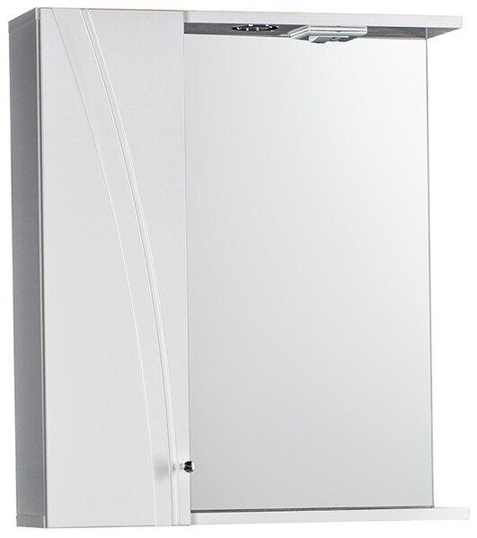 Зеркало-шкаф SANTREK HOME "Сонет-С 65" (Белый) с подсветкой Левый 605*700*185