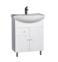 Подстолье SANTREK HOME "Сонет-65" (Белый) 1 ящик 2 двери под умывальник "Стелла-65" 610х800х331