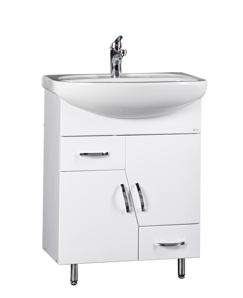 Подстолье SANTREK HOME "Фрегат-65" (Белый) 2 ящика 2 двери под умывальник "Стелла-65" 610х800х331