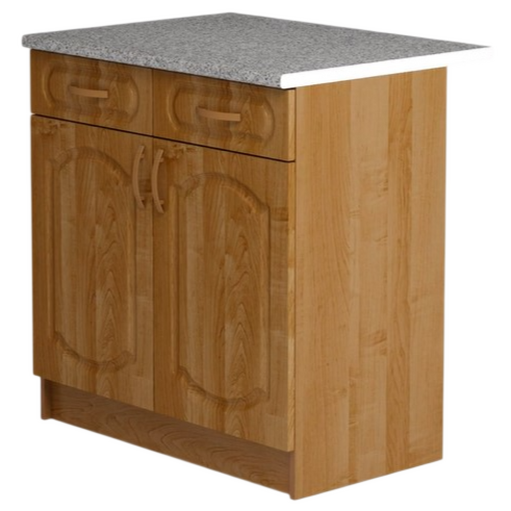 Рабочий стол 80 Ольха (2 ящика) фасад МДФ столешница цвет (ГРАНИТ) SANTREK HOME