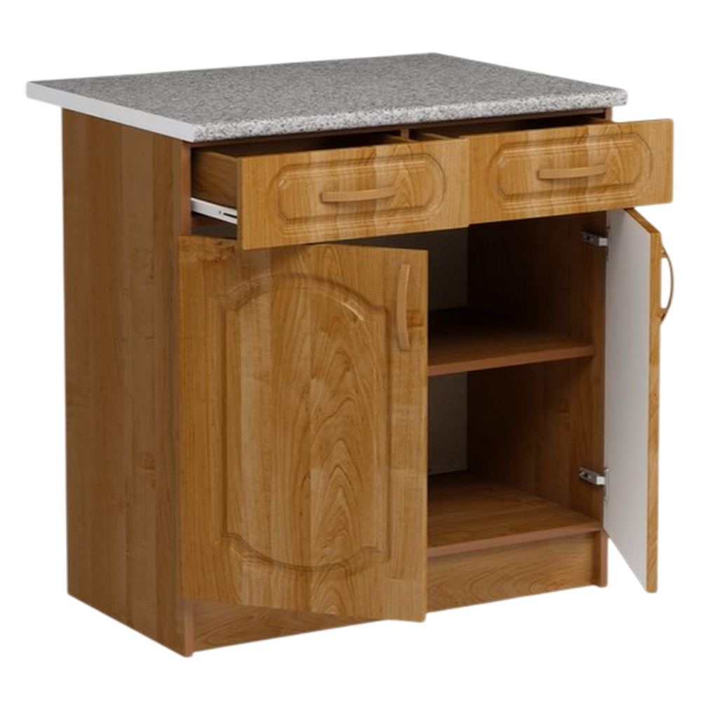 Рабочий стол 80 Ольха (2 ящика) фасад МДФ столешница цвет (ГРАНИТ) SANTREK HOME