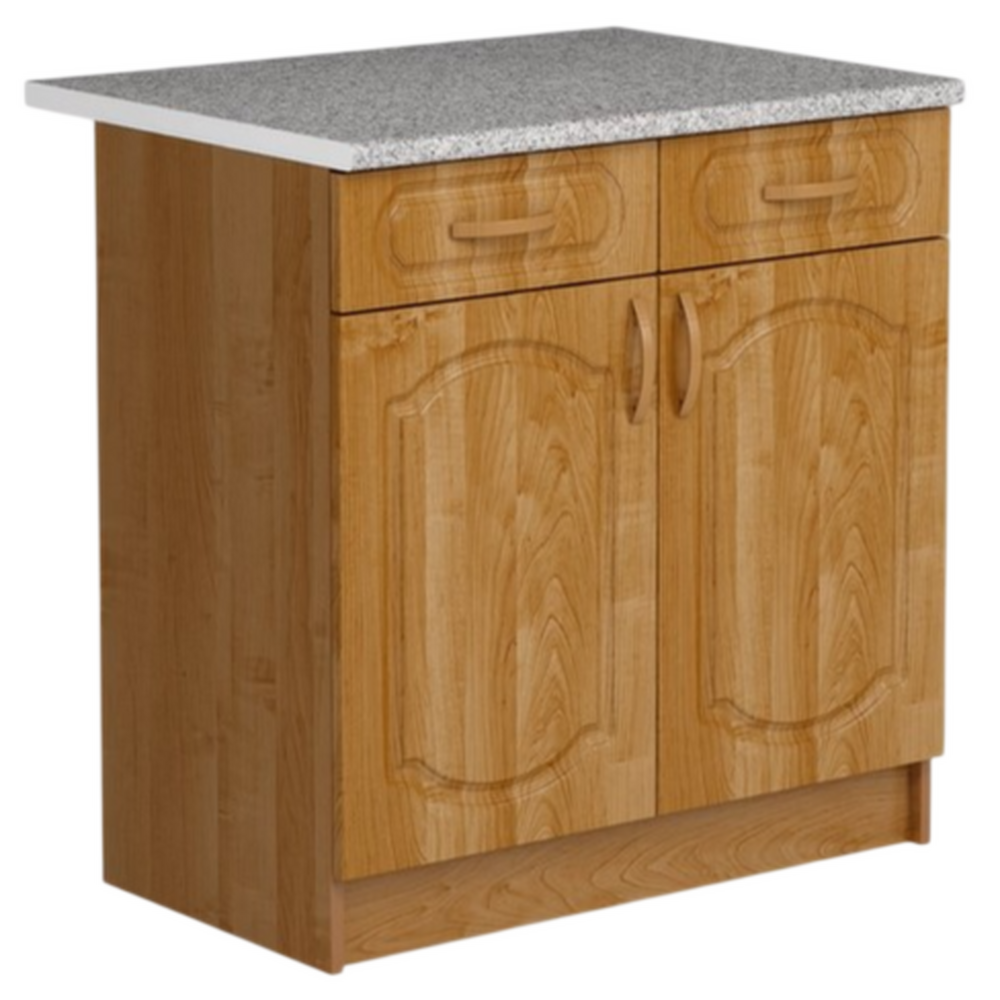 Рабочий стол 80 Ольха (2 ящика) фасад МДФ столешница цвет (ГРАНИТ) SANTREK HOME