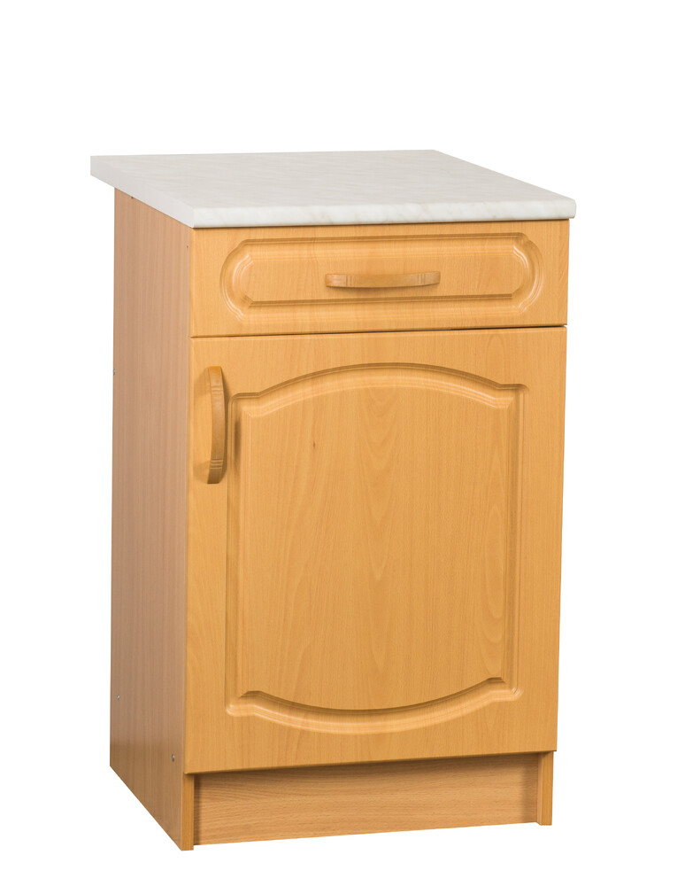 Рабочий стол 50 Бук (1 ящик) фасад МДФ столешница цвет (КАРАРА) SANTREK HOME