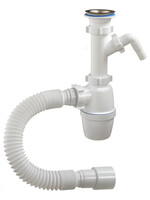 А-40059 Сифон бутылочный ОРИО 1 1/2" х 40, с одним отводом с/м, гибкой трубой 40-40/50