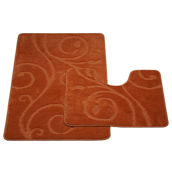 Коврик д/ванны 2 предм. ZALEL 60*100- оранжевый Турция