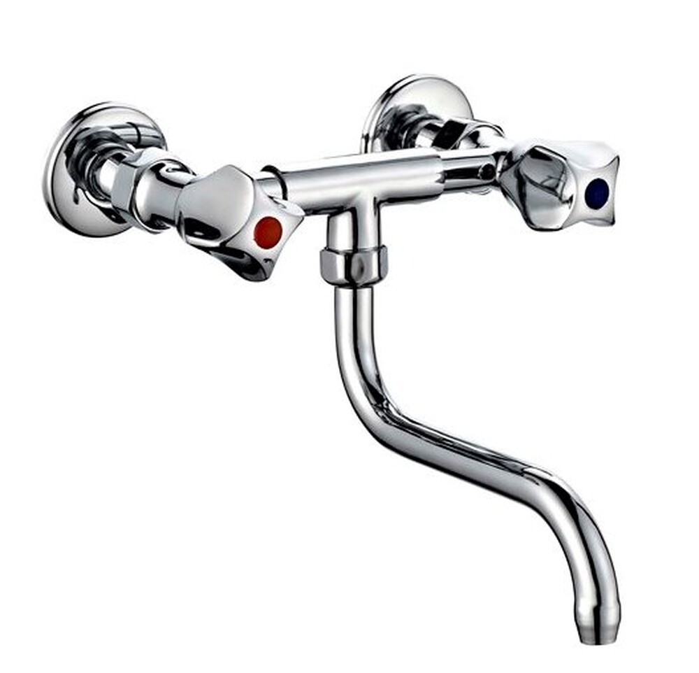 Смеситель Кухня 1/2 м/к СТЕНА ПСМ-108-К/50 Металл СТАНДАРТ-Б настенный тип См-МДРНр