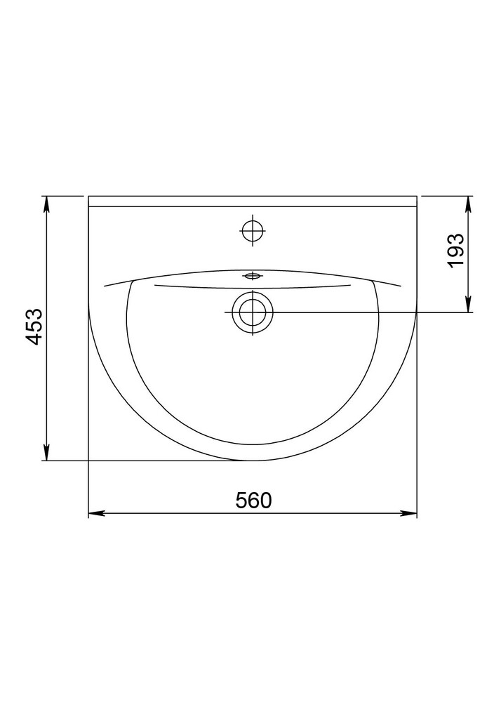 Умывальник Santeri "Виктория" 56 белый, с отв.,с переливом (г.Воротынск) 131116S0011B0 (+)