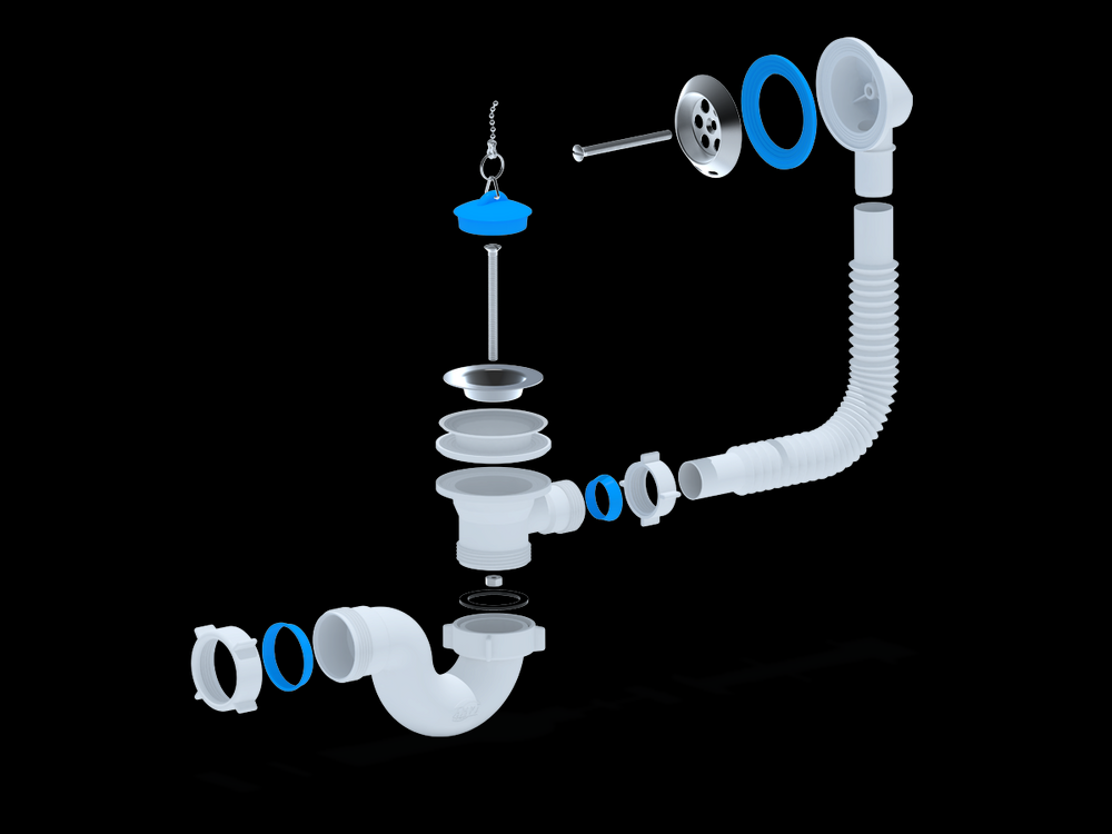 E150 Обвязка д/ванны АНИ Пласт 1 1/2"*40 с вып. и перел.