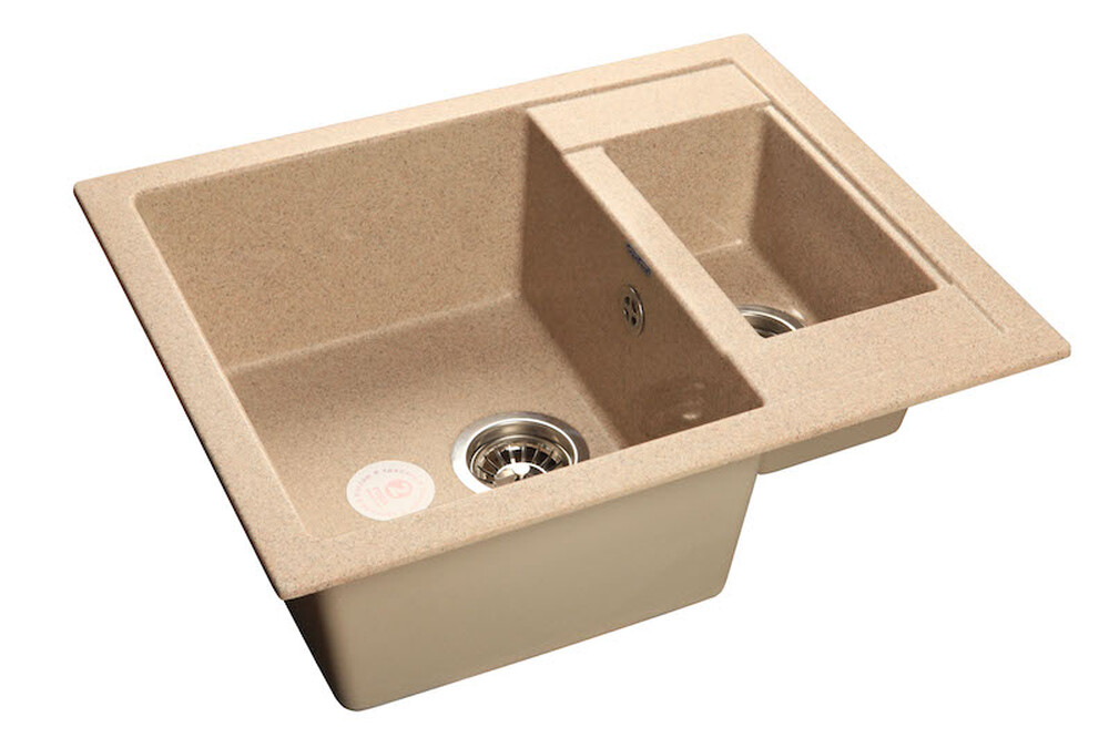 Мойка для кухни GranFest Композит QUADRO 610K 1,5 чаши 610*500 мм (Q-610K песочный)