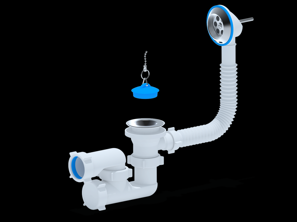 E250 Обвязка д/ванны АНИ Пласт 1 1/2"*40 с вып. и перел.регул.
