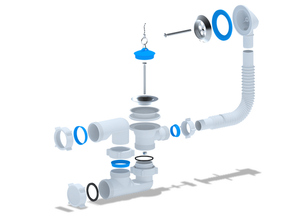 E250 Обвязка д/ванны АНИ Пласт 1 1/2"*40 с вып. и перел.регул.
