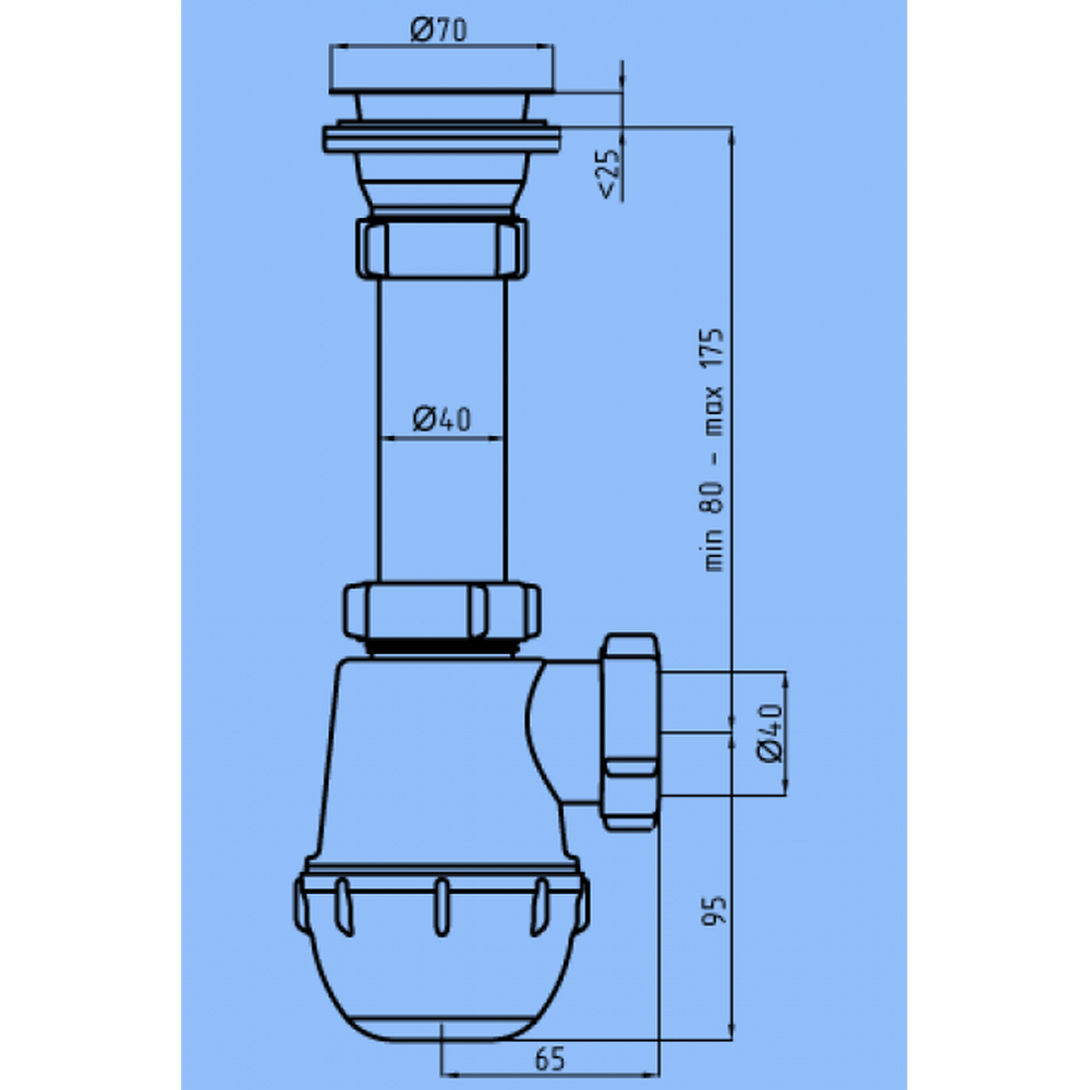 A0100 Сифон АНИ Пласт 1 1/2"*40 Грот