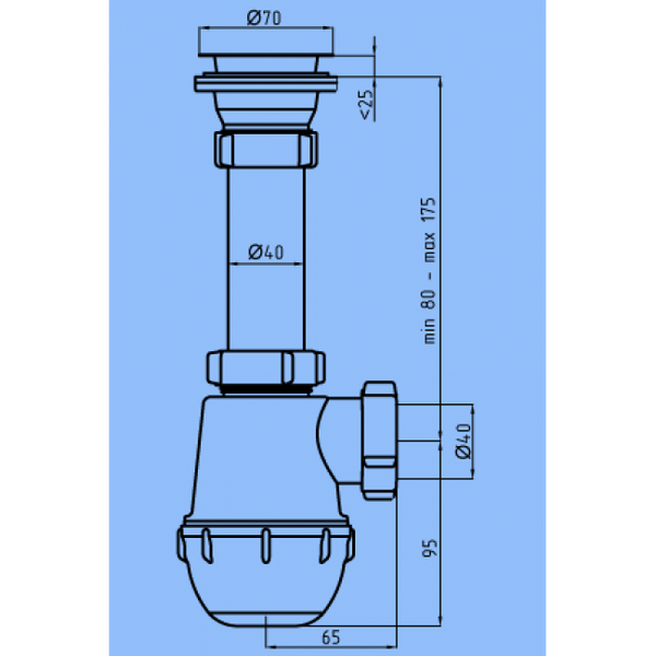 A0100 Сифон АНИ Пласт 1 1/2"*40 Грот