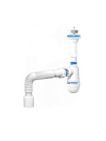 C0510 Сифон АНИ Пласт 1 1/2"*40 с гофрой 40/50