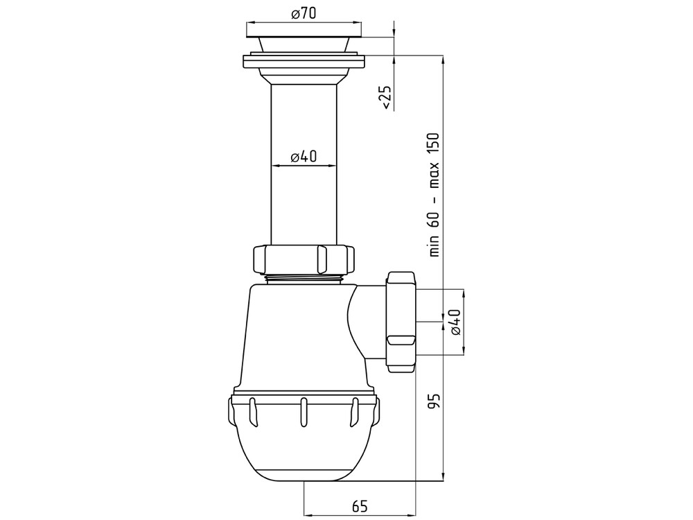 A0500 Сифон АНИ Пласт 1 1/2"*40 Грот
