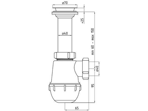 A0500 Сифон АНИ Пласт 1 1/2"*40 Грот