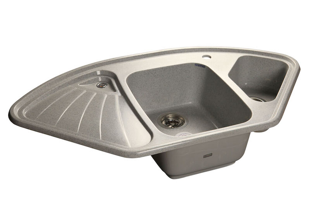 Мойка для кухни GranFest Композит CORNER 1040E 1,5 чаши, угловая 1039*560 мм (C-1040E серый)