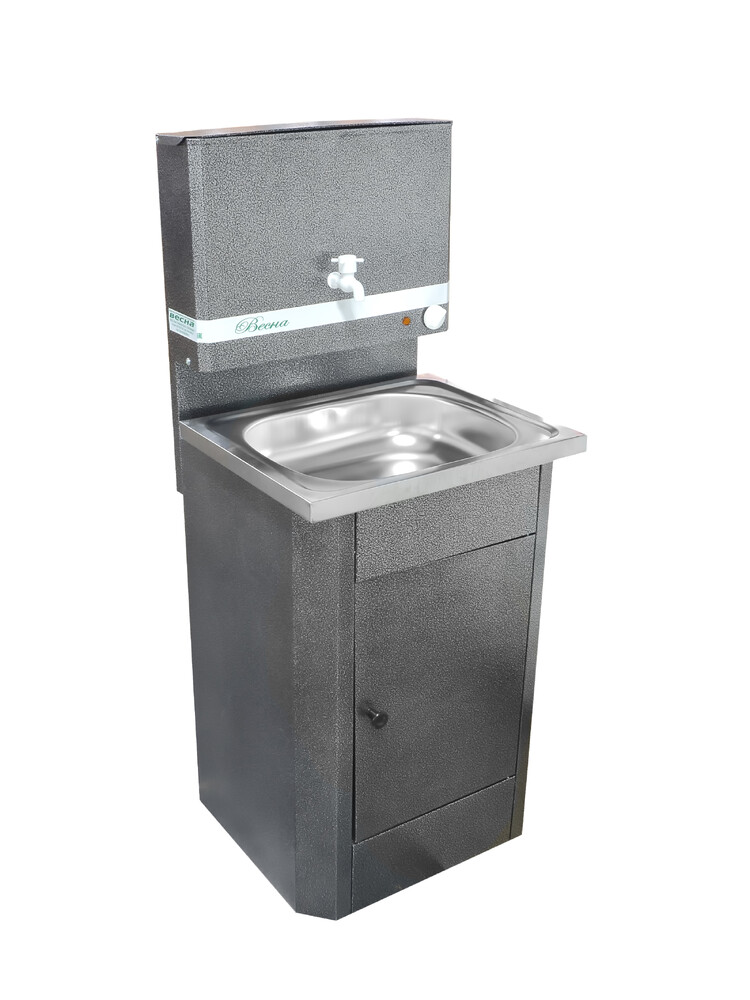 Умывальник "Весна" с ЭВН (мойка Нержавейка 40*50, бак 17л) 1,25кВт серебро