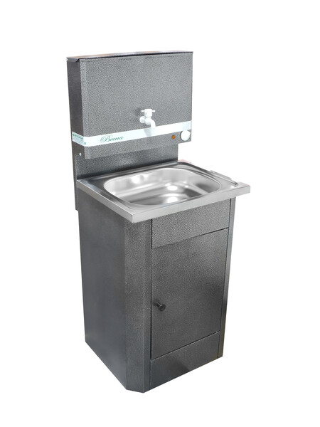 Умывальник "Весна" с ЭВН (мойка Нержавейка 40*50, бак 17л) 1,25кВт серебро