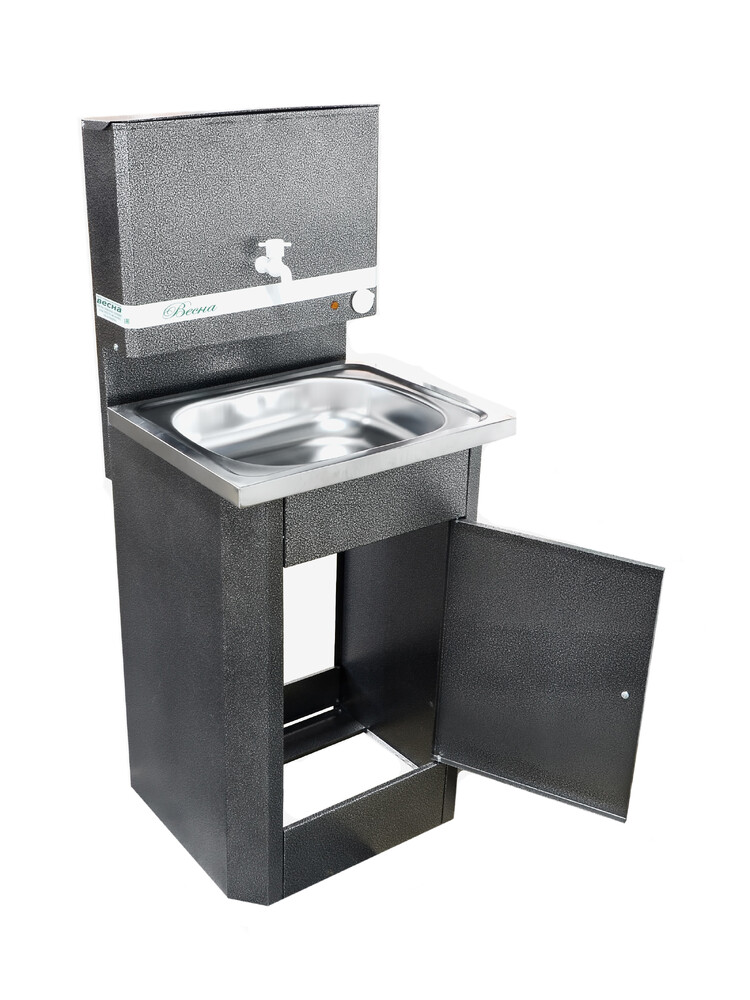 Умывальник "Весна" с ЭВН (мойка Нержавейка 40*50, бак 17л) 1,25кВт серебро