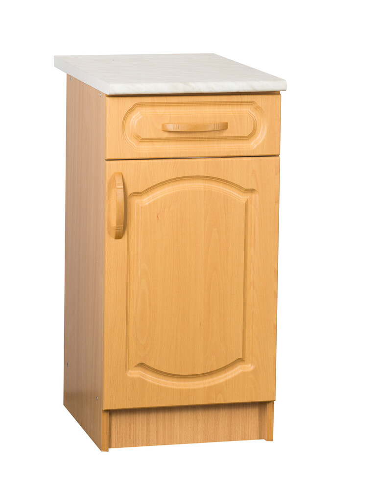Рабочий стол 40 Бук (1 ящик) фасад МДФ столешница цвет (КАРАРА) SANTREK HOME