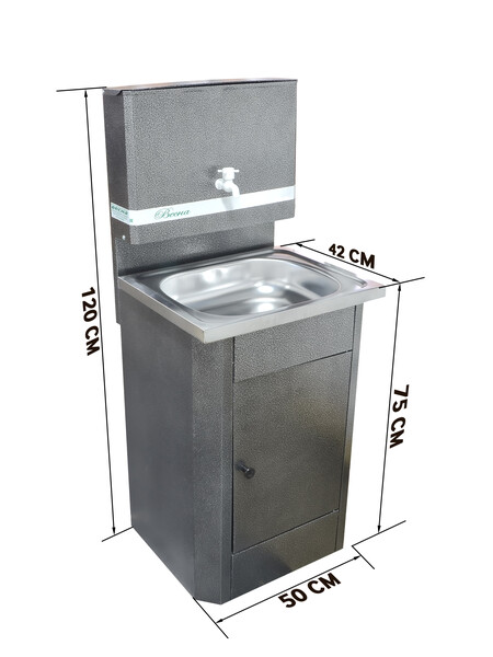 Умывальник "Весна" без ЭВН (мойка Пластик 40*50,бак 17л) серебро