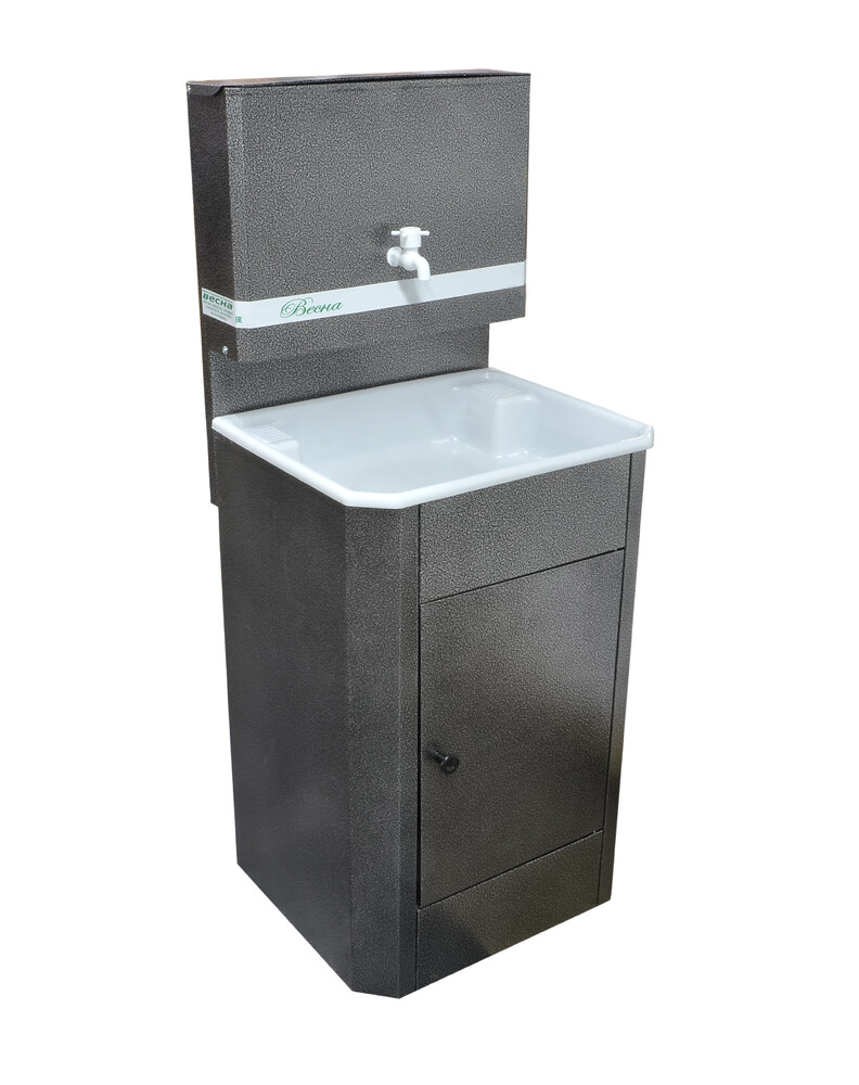 Умывальник "Весна" без ЭВН (мойка Пластик 40*50,бак 17л) серебро