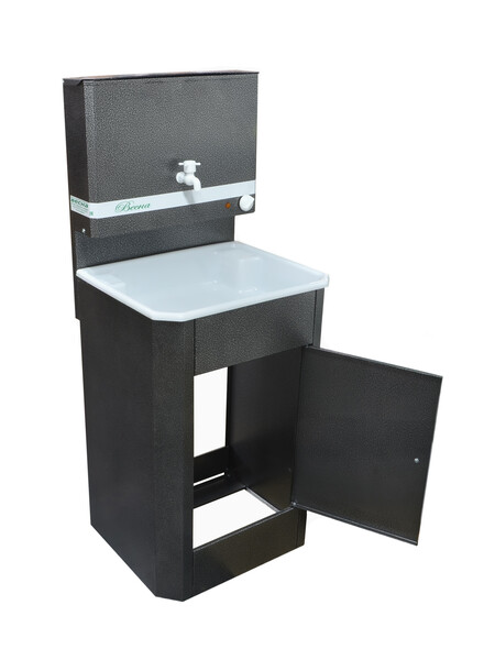 Умывальник "Весна" с ЭВН (мойка Пластик 40*50, бак 17л) 1,25кВт серебро