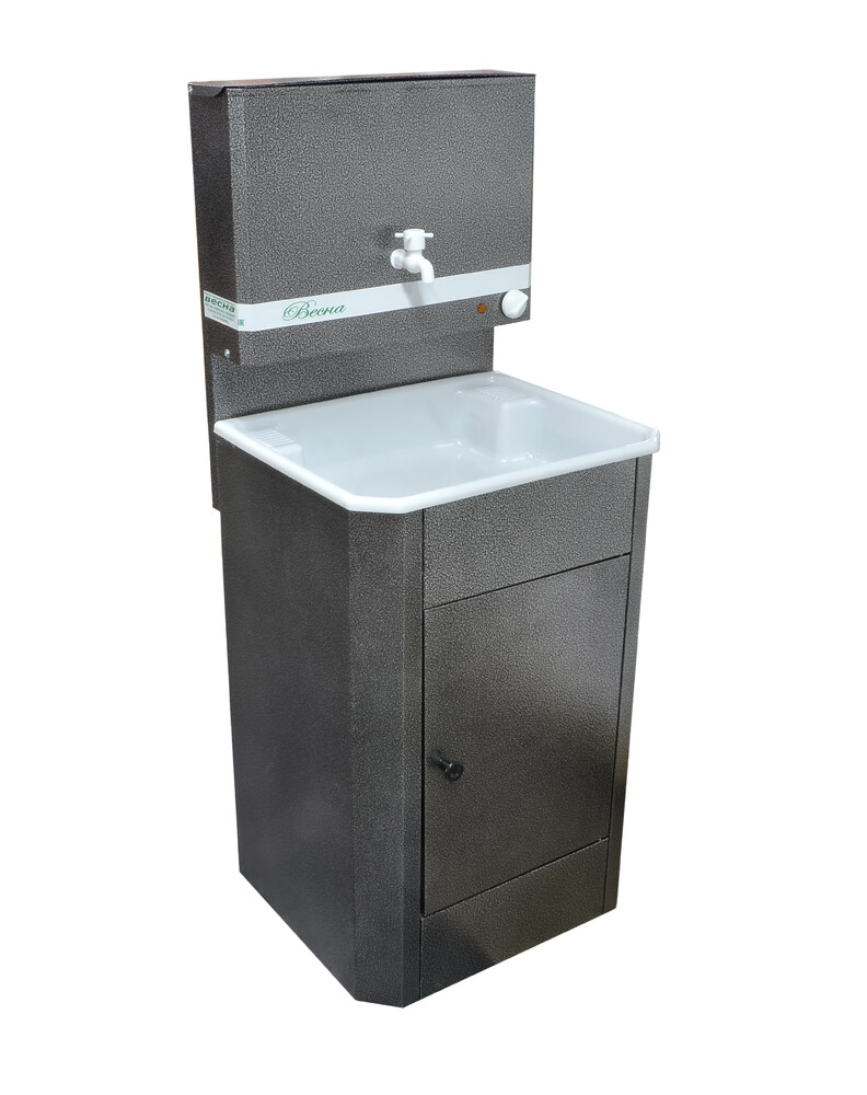 Умывальник "Весна" с ЭВН (мойка Пластик 40*50, бак 17л) 1,25кВт серебро