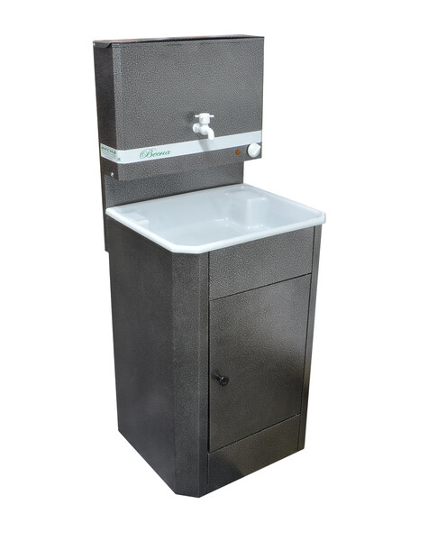 Умывальник "Весна" с ЭВН (мойка Пластик 40*50, бак 17л) 1,25кВт серебро