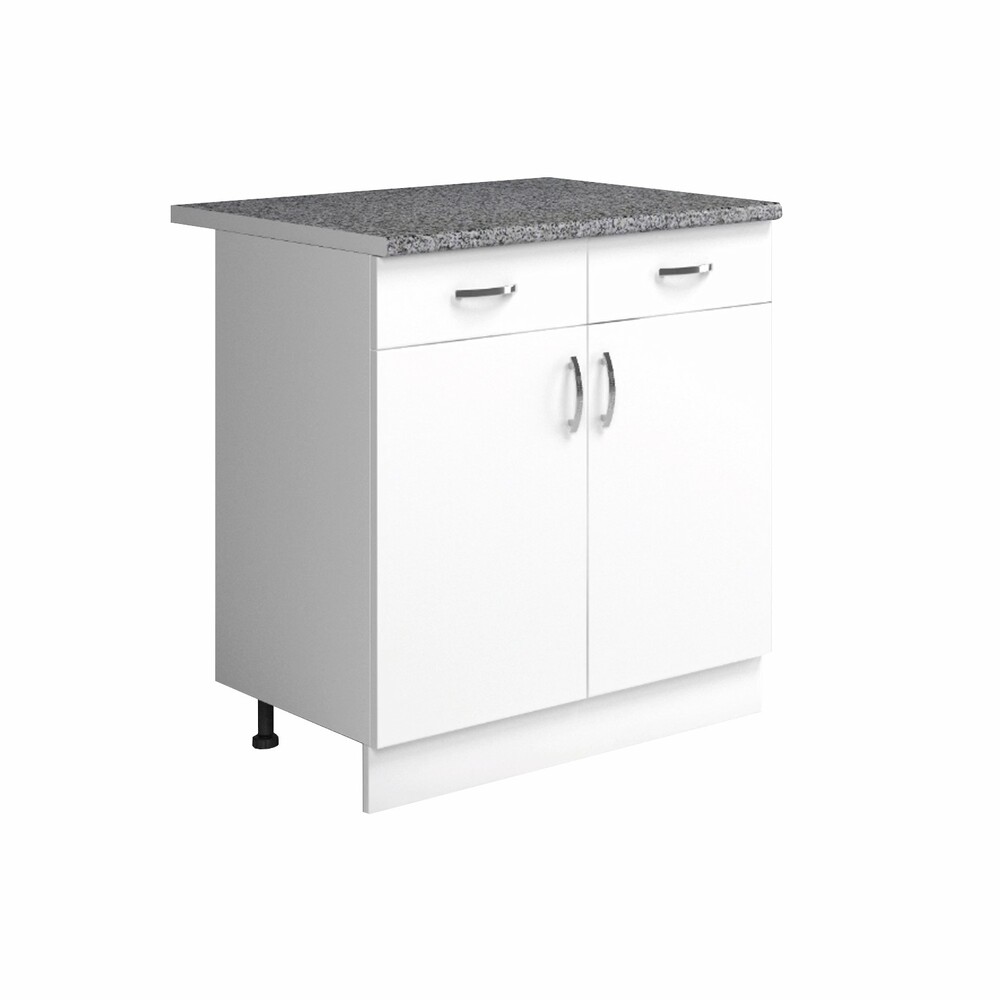 Рабочий стол 80 цвет Белый (2 ящика) столешница Гранит SANTREK HOME (ЛДСП)